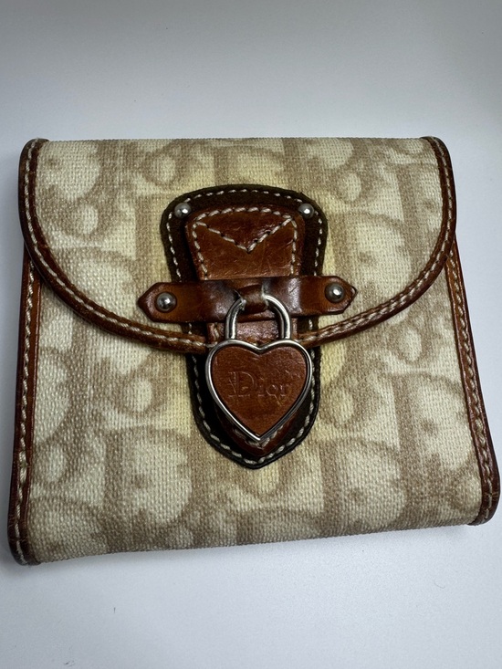 Dior Handbags - Christian Dior Rare Heart Lock Trotter Wallet Pink Interior Y2K Diorissimo Auth